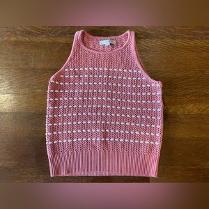 Loft pink and white sweater vest